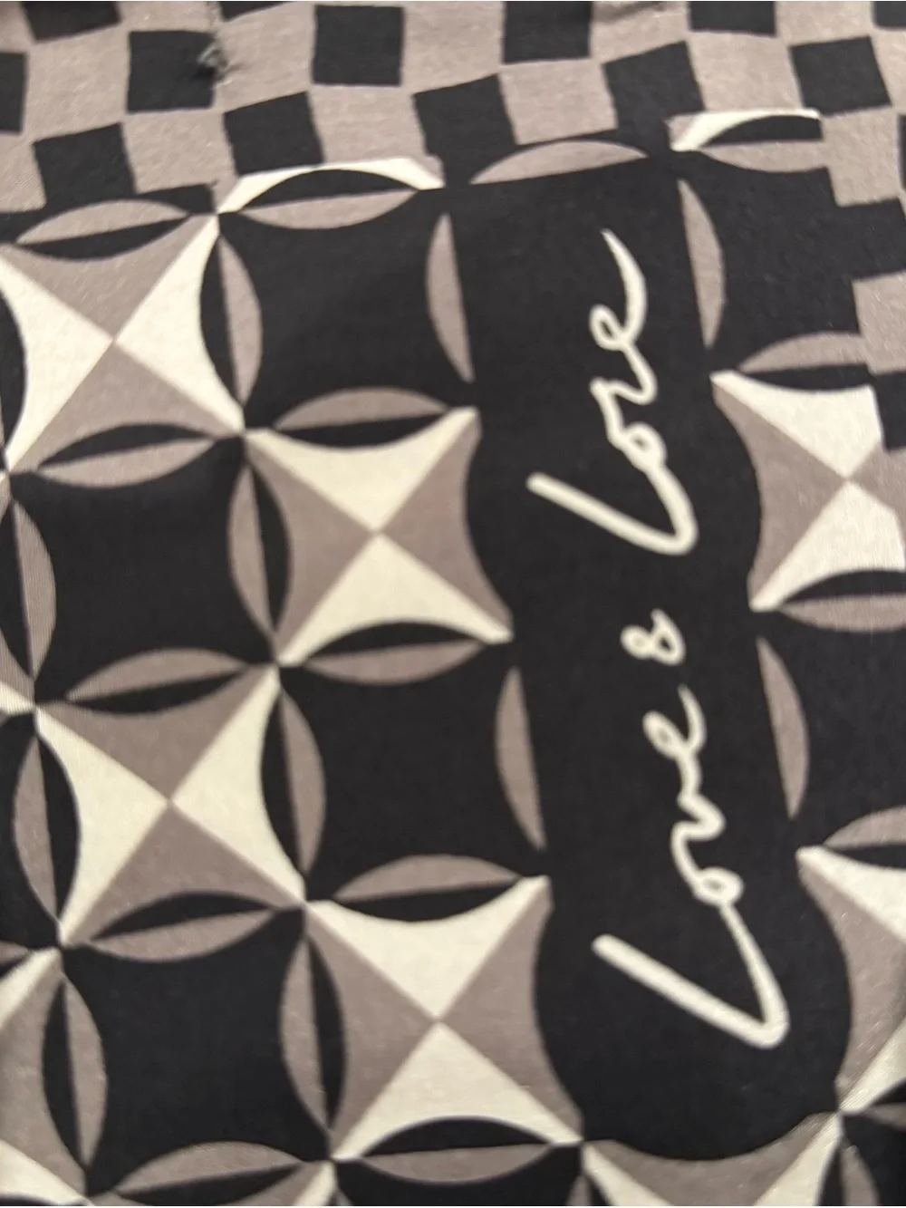 Love and Lore Black and Gray Silk Scarf
